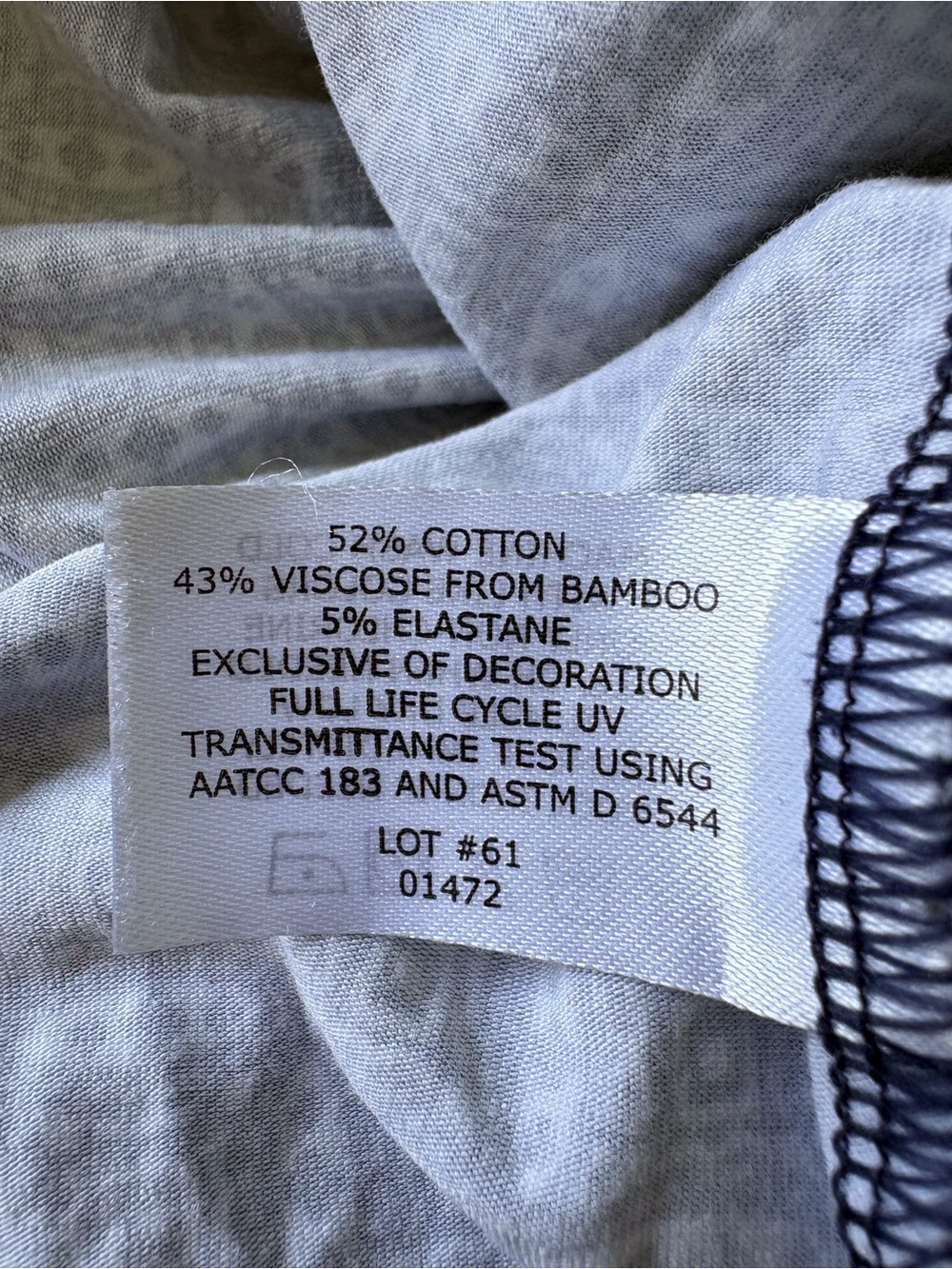 Coolibar Large Long Sleeve Everyday Tee UPF 50+ Navy White Sun Protection Casual - Picture 7 of 10